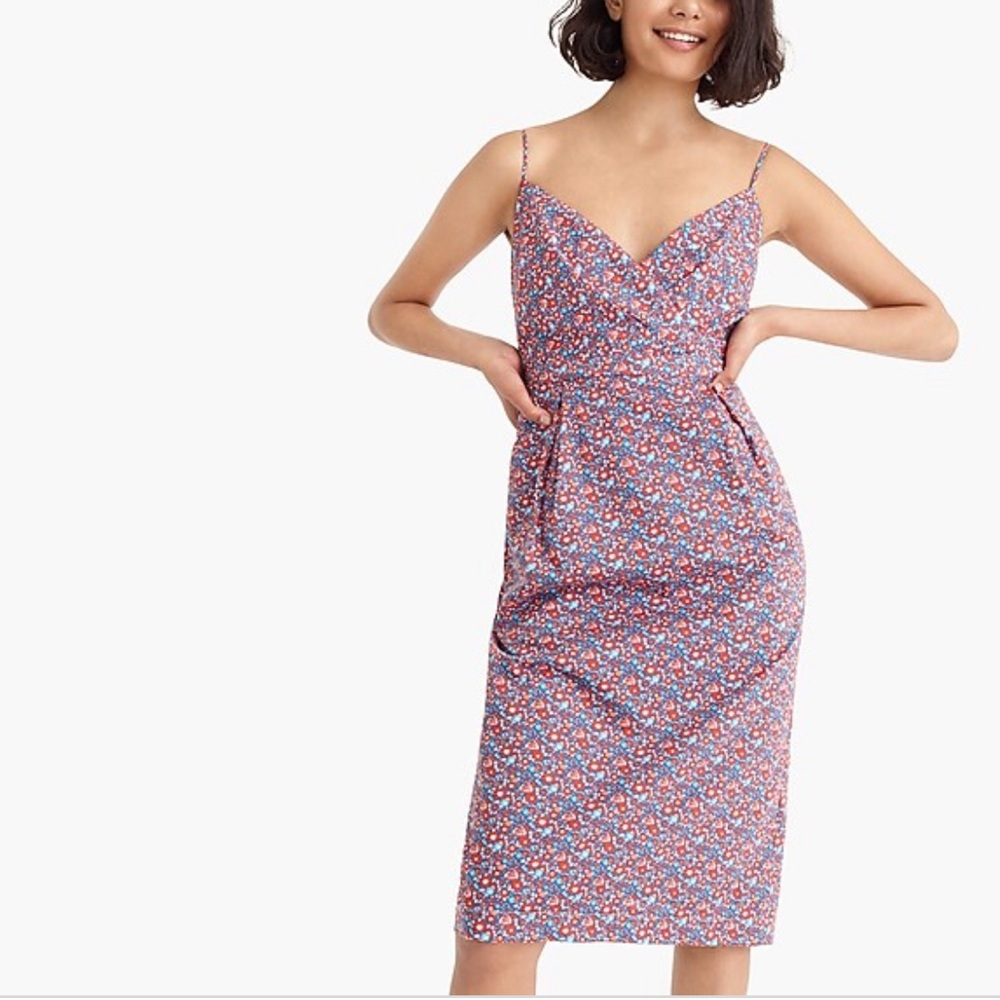 J Crew Liberty Spaghetti Strap Floral Dress NWT